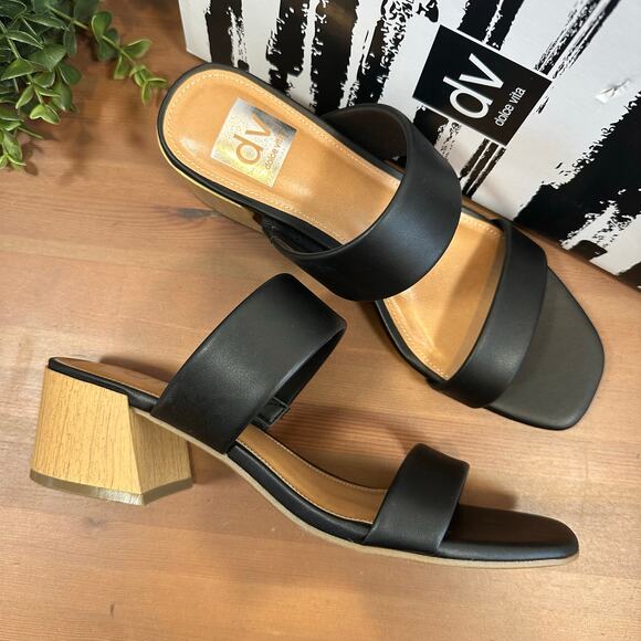 DV by Dolce Vita Women's Sharona Block Heel Sandals Black Size 7.5 - Picture 1 of 6